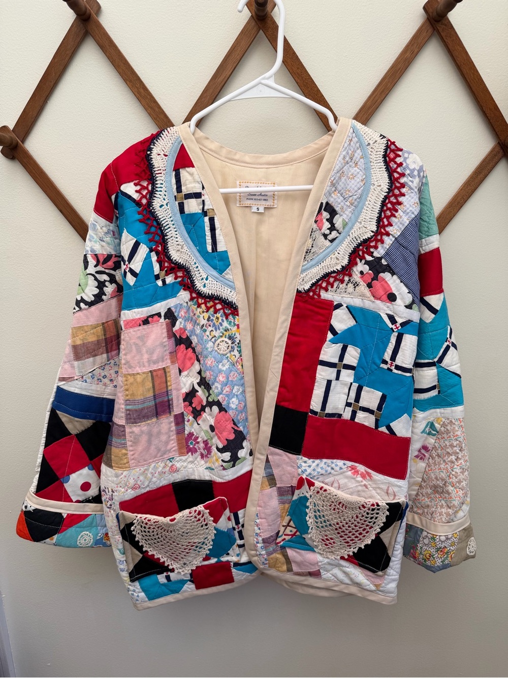 Vintage Handmade Quilt/Doily Jacket - Picture 1 of 15